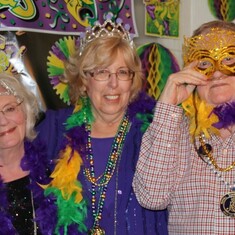 Ruth, Jeanette and Ed at our Mardi Gras Party  (2016)
