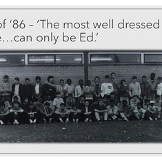 Class of 86 - Edward Dey the smartest dressed! 