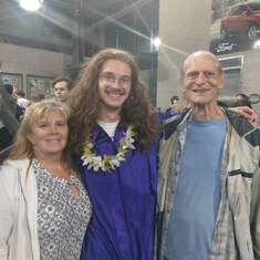 Proud Grandpa (and proud Mom!) at Jackson's HS Graduation, 6/13/2019