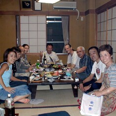 Edward with a group of friends and students from the private English class, 2000. Photo sent by Robinson