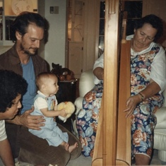 Edward holding my first daughter Melissa, my mother Lusijah, and myself. 1987, Los Angeles