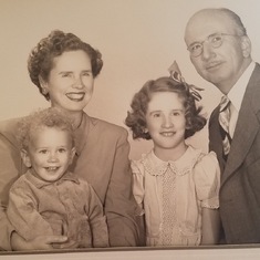 My mom (Edwenna)’s family in 1951 when she was 9 and her brother Barkley was 3. Courtesy Uncle Barkley.