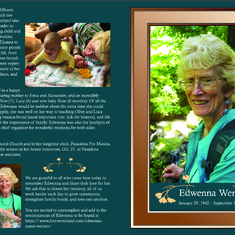 This is the front and back of the memorial service program for Edwenna