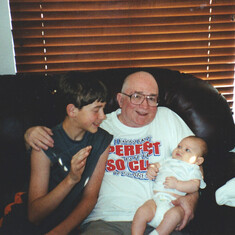Eugene with his grandsons, Jesse and Tristan, 2003