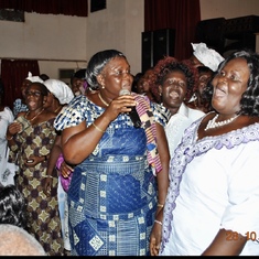 Maa’s 70th birthday party. Singing with women’s fellowship sisters