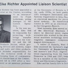 1967 Eike appointed liaison Scientist