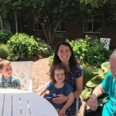 Grand niece Paula and her children, Darrgh and Aoifa, during a visit Summer 2018