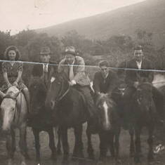 Mom at 29 years old out for a gallop Gap of Dunlow Killarney 1947