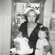 Mother's sister-in-law Nell with young Eileen and newborn Tim in Brighton MA