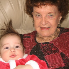 Christmas 2007. Gavin and Great-Great Grandma Gertie