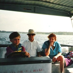 Bryan taking Grandma and Grandpa on a cruise in Choctawhachee Bay 1995
