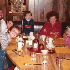 Grandma with Roger, Sis and Family in April 1984
