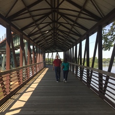 August 19, 2017 at the Fox River, Illinois, crossing a covered bridge