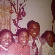 Dad with kids, Chinyere, Aggrey Jr. and Udobaku