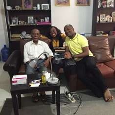 Dad with daughter, Chinweugo and son-in-law, Chukwudi