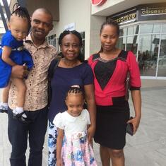 Dad's daughter (Sopuruchi), son (Obasi) with wife and granddaughters, Delight and Desire