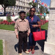 Dad on holiday with daughter, Akajiulonna in Pau, France