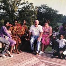 Dad and family with kids at a good friend’s home in St Louis, Missouri in 1993