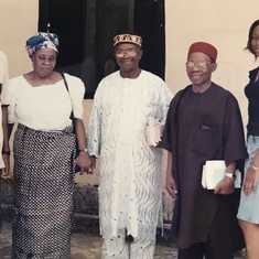 Dad and kids with close relatives, Late Elder & Late Elder (Mrs) E. E. Eni