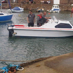 Ron with sons Chris, Wayne and son inlaw charles heading out to sea