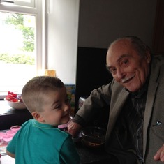 Baking with great grandson Liam