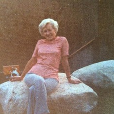 Mom relaxes in Duluth 1975