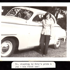 Ellie stands beside brother Eric's first car