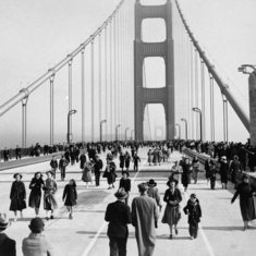 Ellie was among these crowds on May 27, 1937 for the Golden Gate Bridge's opening day.