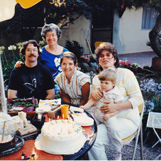 Birthday gathering  with, from left, Randall, Ellie, Janet, Celeste and Stephanie