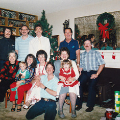 at the annual family Christmas gathering at the Gitschel's, 1986