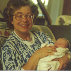 A Granddaughter!  With Kelsey Joy, at 2 weeks old, March 1989.