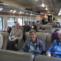 Alaskan train ride with Elena, Anne, Geoff, Dan, Laurie, Evan, Alex, Mike