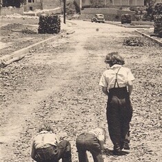On a walk in Bogota--Elena, John, Anne 1948