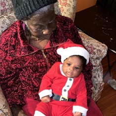 Jovanni first Christmas with his great Grandmom (2019)