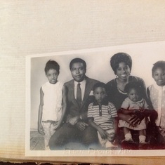 From L-R - Chioma, Daddy, Obi, Mummy, Oge on Mum's laps and Ebere.