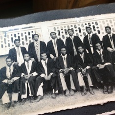 Standing 3rd from the right is Daddy and other classmates.