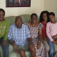 L-R Adaeze, Daddy, Mummy, Chioma and Iku in Oge's house in London.