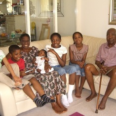 Daddy and Mummy with Grandkids in Sheffield vising his son Obi.