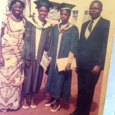 Daddy and Mummy at the convocation ceremony of their daughters Chioma and Ebere in 1986.