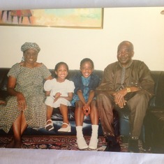 Daddy and Mummy with grandchildren Adaeze and Iku in Mississauga Canada in 2003