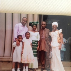 Zubbi, Mummy Daddy, Chioma, Adaeze and Iku in front of St.Paul's Church Toronto 2003