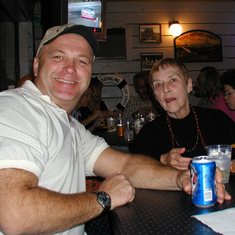 Liz with family friend, Brad Wertz, at Steamer's Restaurant in Bethesda, MD