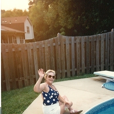Liz - Poolside at Carol and Jim Duvall's home in Olney, MD (John Carroll Drive)