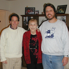 L-R: Michael Melvin, Liz Griffin, Steve Melvin in Rockville, MD at Nancy Melvin's home (Randolph Road)