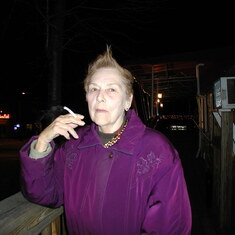 Liz outside of Steamer's Restaurant in Bethesda, MD