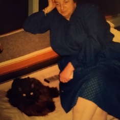 Elisabeth Collins and her cat.