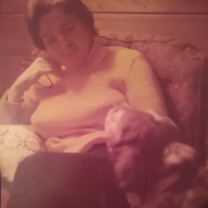 Elisabeth Collins and her dog.