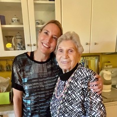 Christina and Mom in her kitchen