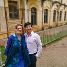With Beth at Mysore Palace