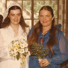 Weddings were a rare occasion when mom would let us take a picture! (Here with Marie Kociara)